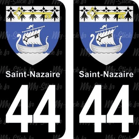 Blason Saint-Nazaire - Stickers plaque immatriculation 44