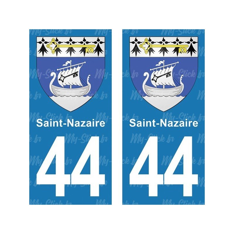 Blason Saint-Nazaire - Stickers plaque immatriculation 44