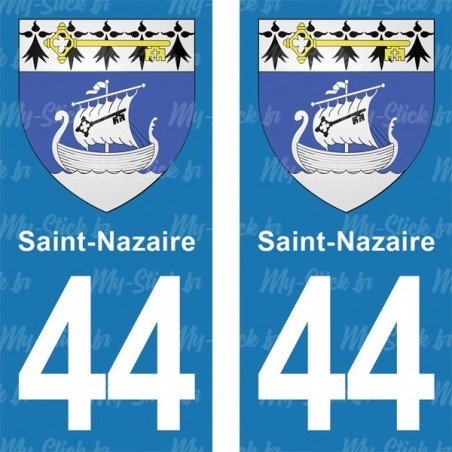 Blason Saint-Nazaire - Stickers plaque immatriculation 44