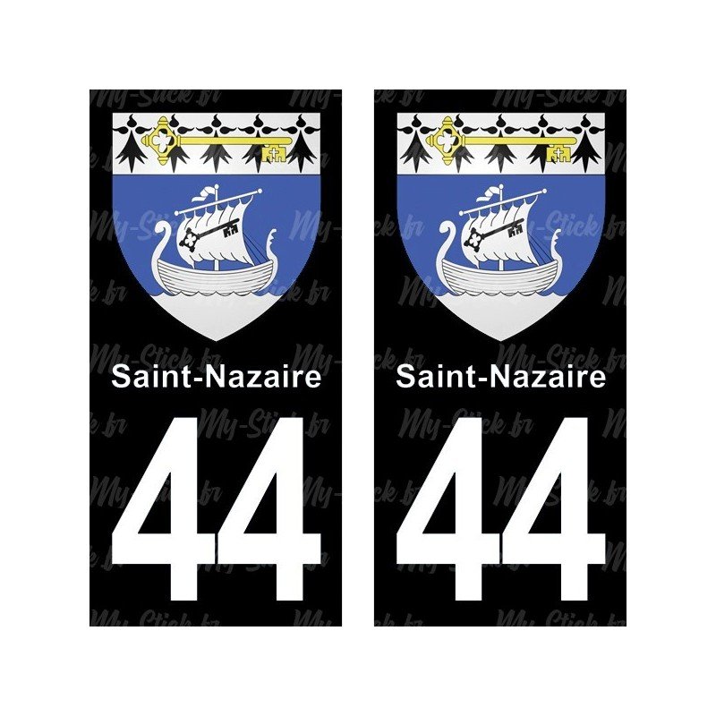 Blason Saint-Nazaire - Stickers plaque immatriculation 44