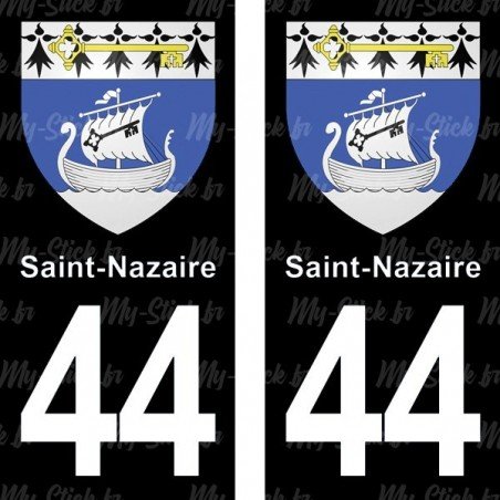 Blason Saint-Nazaire - Stickers plaque immatriculation 44