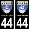 Blason Saint-Nazaire - Stickers plaque immatriculation 44