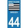 Stickers plaque immatriculation 44 Breizh Bretagne