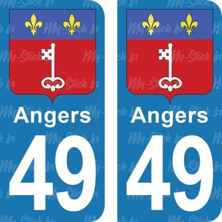 Blason Angers - Stickers plaque immatriculation 49