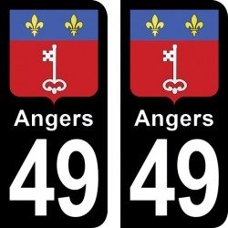 Blason Angers - Stickers plaque immatriculation 49