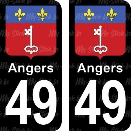 Blason Angers - Stickers plaque immatriculation 49