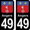 Blason Angers - Stickers plaque immatriculation 49
