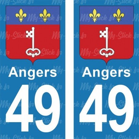 Blason Angers - Stickers plaque immatriculation 49