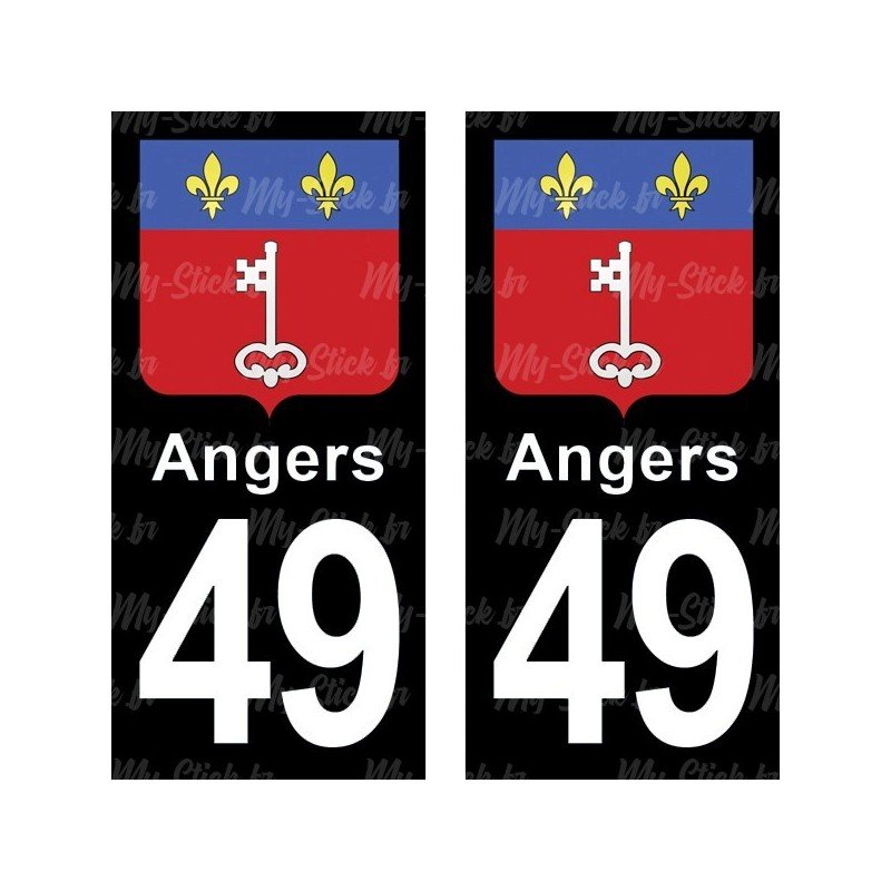 Blason Angers - Stickers plaque immatriculation 49