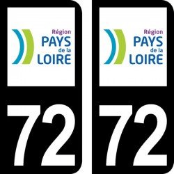 Stickers plaque immatriculation 72