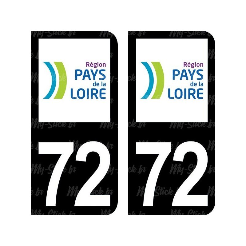 Stickers plaque immatriculation 72