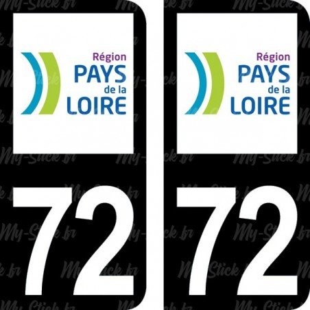 Stickers plaque immatriculation 72