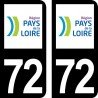 Stickers plaque immatriculation 72