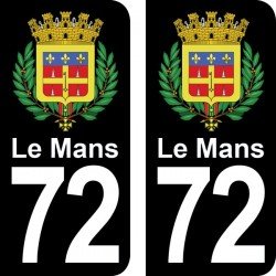 Blason le Mans - Stickers plaque immatriculation 72