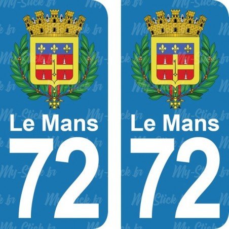 Blason le Mans - Stickers plaque immatriculation 72