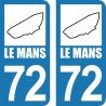 Stickers plaque immatriculation Circuit  Le Mans 72