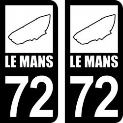 Stickers plaque immatriculation Circuit  Le Mans 72