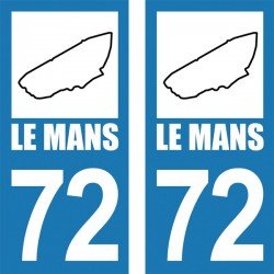 Stickers plaque immatriculation Circuit  Le Mans 72