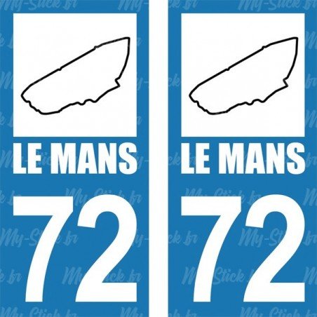 Stickers plaque immatriculation Circuit  Le Mans 72