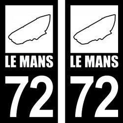 Stickers plaque immatriculation Circuit  Le Mans 72