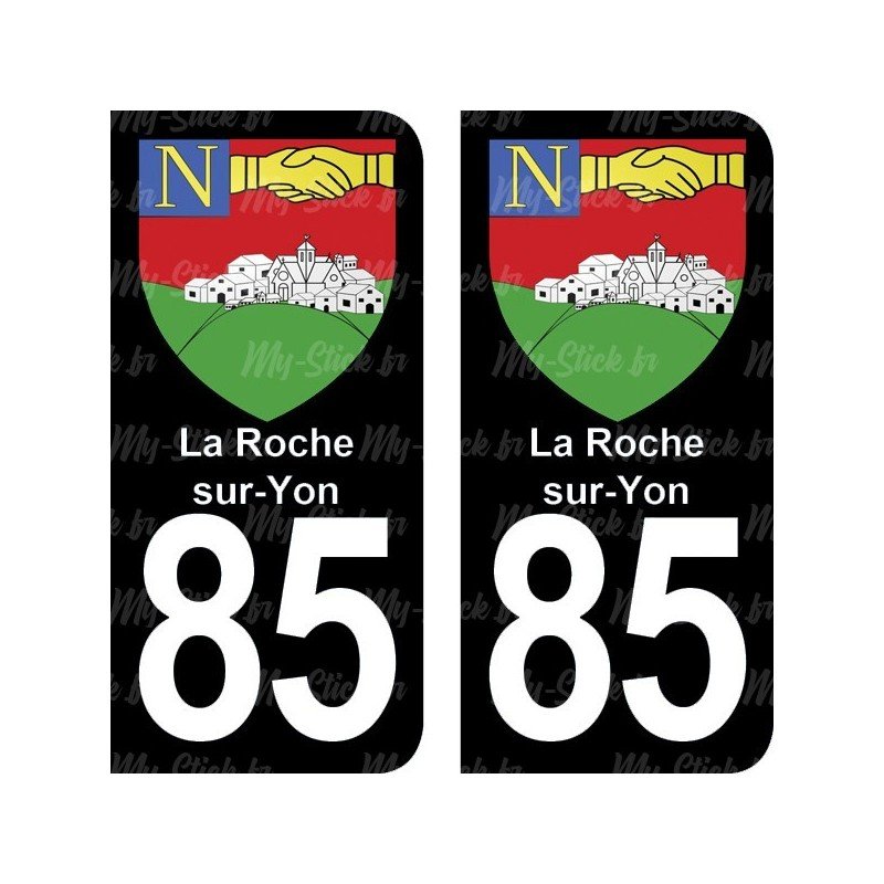 Blason La Roche-sur-Yon - Stickers plaque immatriculation 85