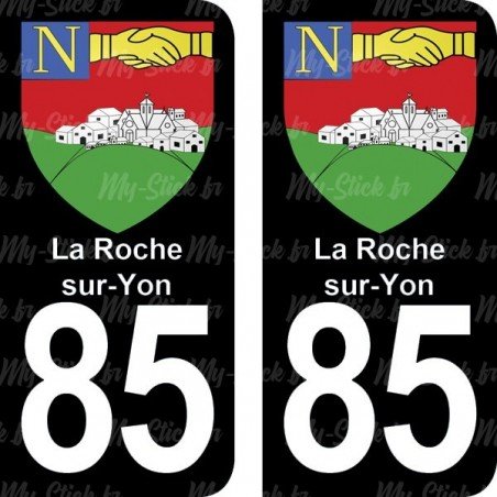 Blason La Roche-sur-Yon - Stickers plaque immatriculation 85