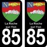 Blason La Roche-sur-Yon - Stickers plaque immatriculation 85