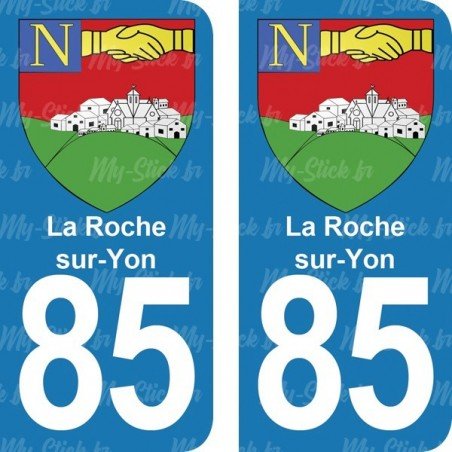 Blason La Roche-sur-Yon - Stickers plaque immatriculation 85