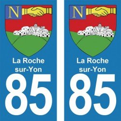 Blason La Roche-sur-Yon - Stickers plaque immatriculation 85