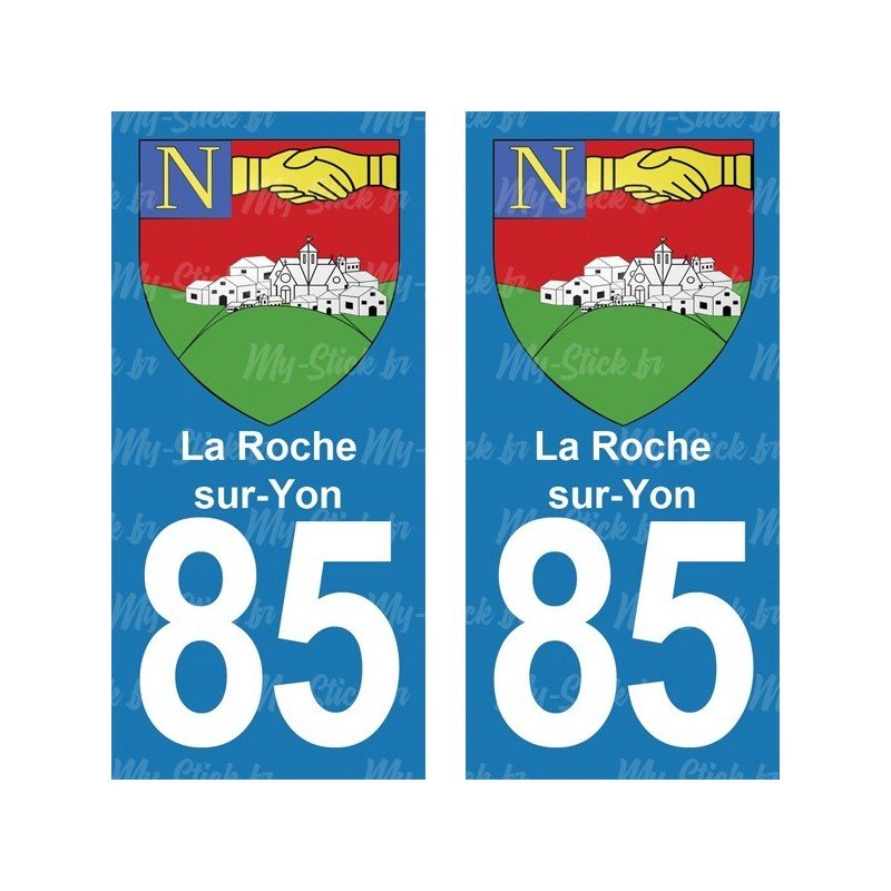 Blason La Roche-sur-Yon - Stickers plaque immatriculation 85