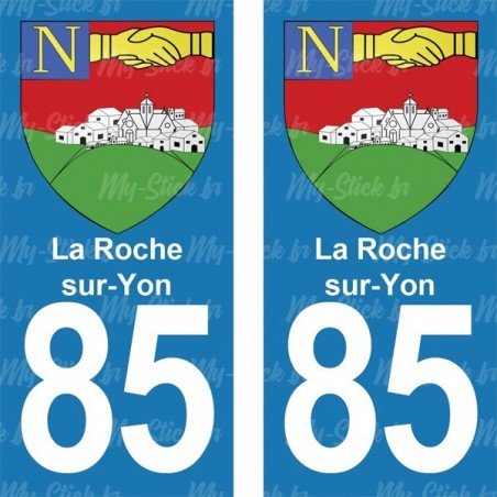 Blason La Roche-sur-Yon - Stickers plaque immatriculation 85