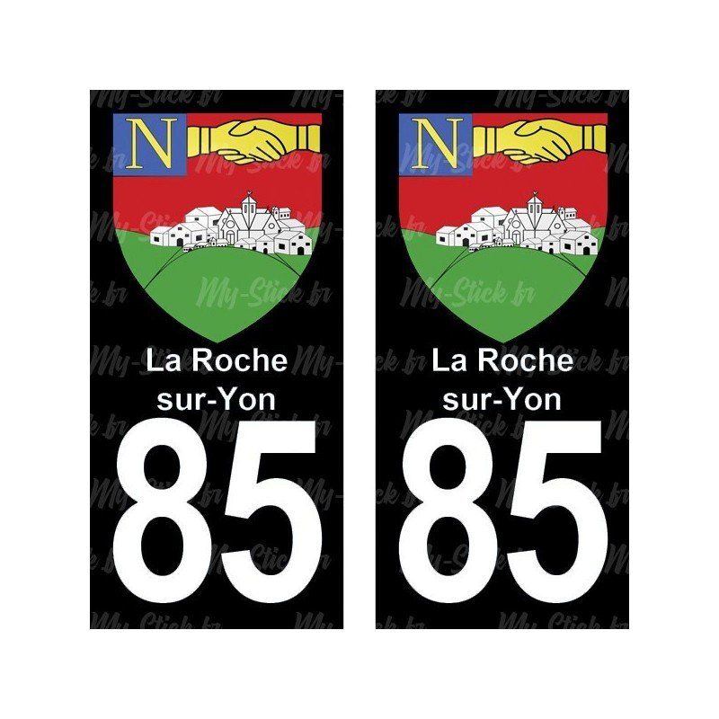 Blason La Roche-sur-Yon - Stickers plaque immatriculation 85