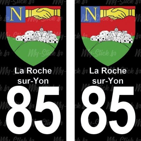 Blason La Roche-sur-Yon - Stickers plaque immatriculation 85