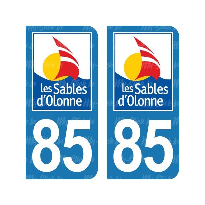 Blason les Sables d'Olonne - Stickers plaque immatriculation 85