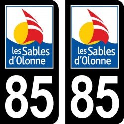 Blason les Sables d'Olonne - Stickers plaque immatriculation 85