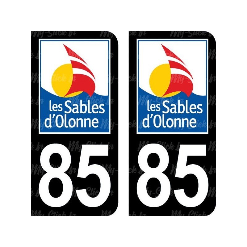 Blason les Sables d'Olonne - Stickers plaque immatriculation 85