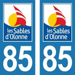 Blason les Sables d'Olonne - Stickers plaque immatriculation 85