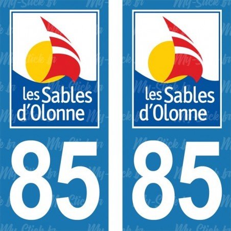 Blason les Sables d'Olonne - Stickers plaque immatriculation 85