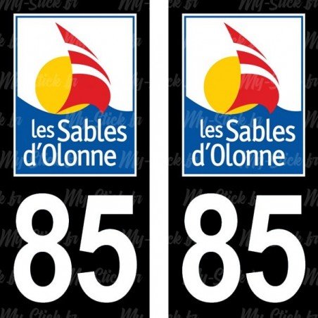 Blason les Sables d'Olonne - Stickers plaque immatriculation 85