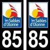 Blason les Sables d'Olonne - Stickers plaque immatriculation 85