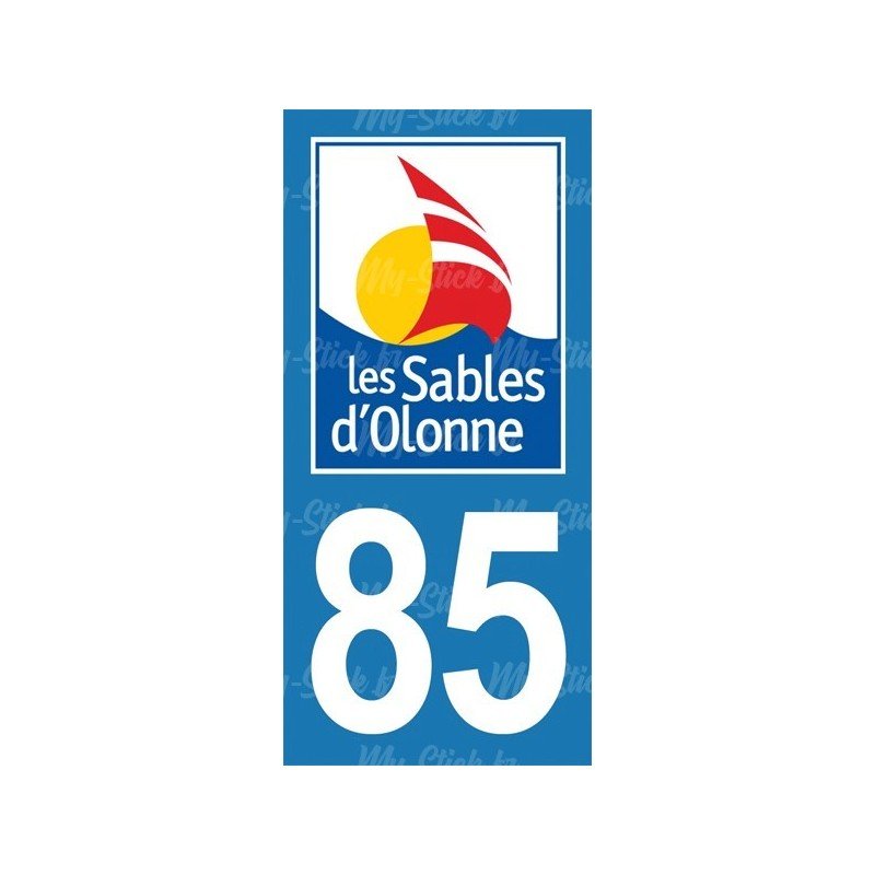 Blason les Sables d'Olonne - Stickers plaque immatriculation 85