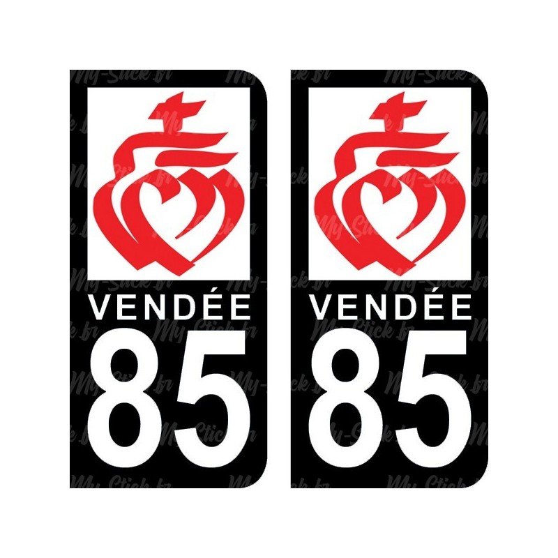 Blason de Vendée - Stickers plaque immatriculation 85