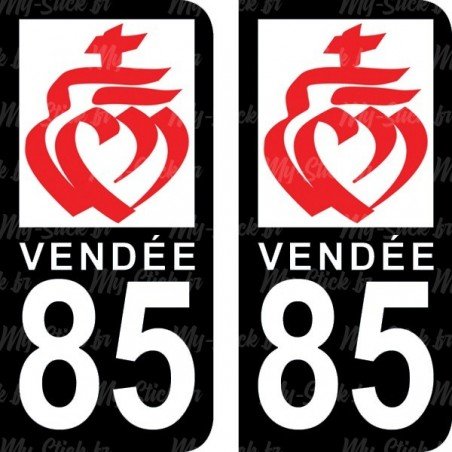 Blason de Vendée - Stickers plaque immatriculation 85