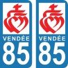 Blason de Vendée - Stickers plaque immatriculation 85