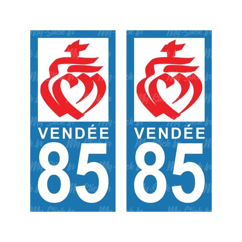 Blason de Vendée - Stickers plaque immatriculation 85