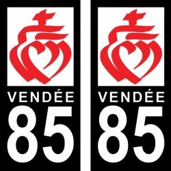 Blason de Vendée - Stickers plaque immatriculation 85