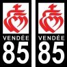 Blason de Vendée - Stickers plaque immatriculation 85
