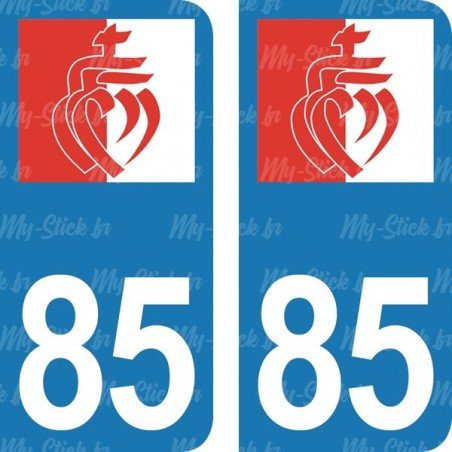 Drapeau de Vendée - Stickers plaque immatriculation 85