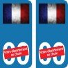Stickers plaque immatriculation drapeau Français Marbré