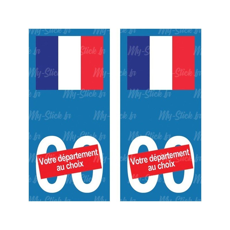 Drapeau Français - Stickers plaque immatriculation